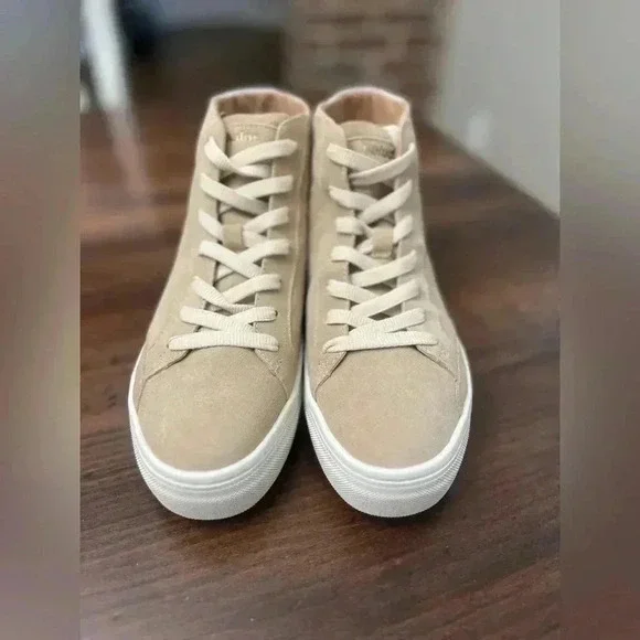 Soludos Ibiza Tan Sand High Top Sneakers Size 8.5 Suede Hipster Preppy Spring - Picture 7 of 12
